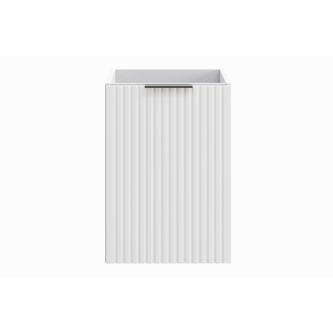 Meuble de rangement salle de bain NOXERA – Avec panier à linge – Blanc mat – 40 cm – À suspendre 
