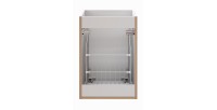 Meuble de rangement salle de bain NOXERA – Avec panier à linge – Blanc mat – 40 cm – À suspendre 