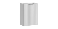 Meuble de rangement salle de bain NOXERA – Avec panier à linge – Coloris blanc mat – 40 cm – À suspendre 