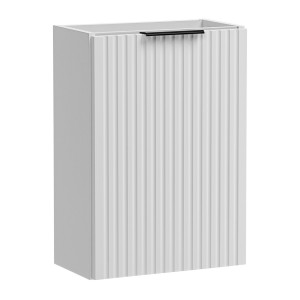 Meuble de rangement salle de bain NOXERA – Avec panier à linge – Coloris blanc mat – 40 cm – À suspendre 