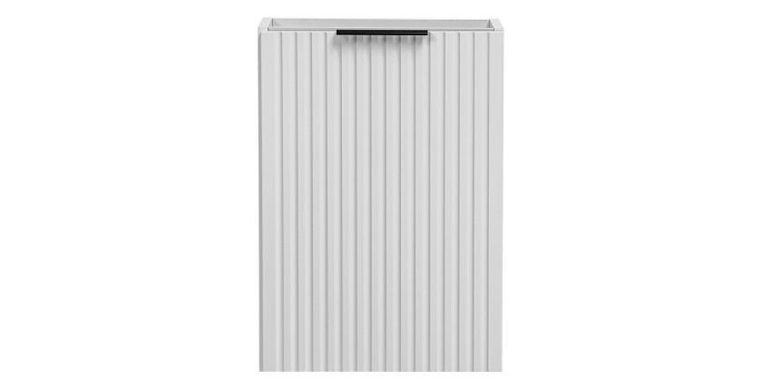 Meuble de rangement salle de bain NOXERA – Avec panier à linge – Coloris blanc mat – 40 cm – À suspendre 