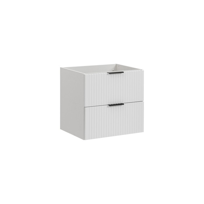 Meuble sous vasque NOXERA – 60 cm – 2 tiroirs – Coloris blanc mat – À suspendre 