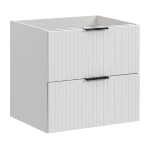 Meuble sous vasque NOXERA – 60 cm – 2 tiroirs – Coloris blanc mat – À suspendre 
