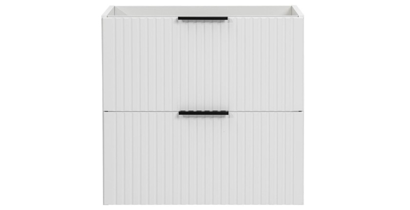 Meuble sous vasque NOXERA – 60 cm – 2 tiroirs – Coloris blanc mat – À suspendre 