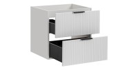 Meuble sous vasque NOXERA – 60 cm – 2 tiroirs – Coloris blanc mat – À suspendre 