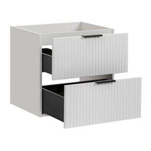 Meuble sous vasque NOXERA – 60 cm – 2 tiroirs – Coloris blanc mat – À suspendre 