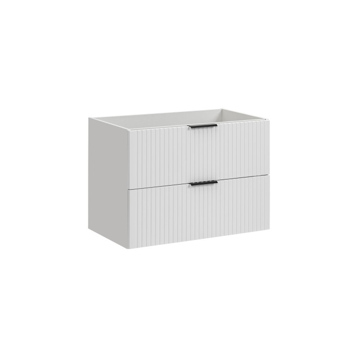 Meuble sous vasque NOXERA – 80 cm – 2 tiroirs – Coloris blanc mat – À suspendre 