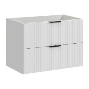 Meuble sous vasque NOXERA – 80 cm – 2 tiroirs – Coloris blanc mat – À suspendre 
