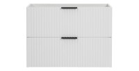 Meuble sous vasque NOXERA – 80 cm – 2 tiroirs – Coloris blanc mat – À suspendre 