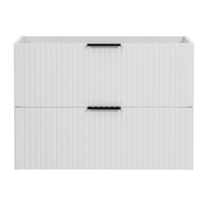 Meuble sous vasque NOXERA – 80 cm – 2 tiroirs – Coloris blanc mat – À suspendre 