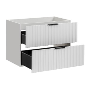 Meuble sous vasque NOXERA – 80 cm – 2 tiroirs – Coloris blanc mat – À suspendre 
