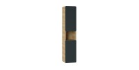 Colonne salle de bain suspendue ERBANO – 1 porte – Coloris chêne clair et gris anthracite – H170 cm 