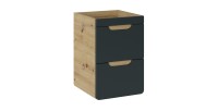 Meuble sous vasque suspendu ERBANO – 40 cm – Coloris chêne clair et gris anthracite 