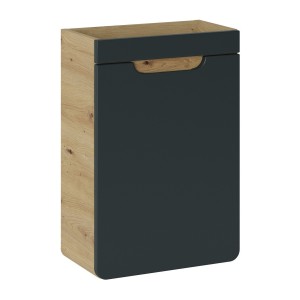 Meuble sous vasque suspendu ERBANO – 40 cm – Coloris chêne clair et gris anthracite – Compact 