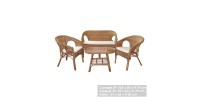 Salon de jardin en rotin collection SIENNE – Canapé 2 places, 2 fauteuils et table – Élégance naturelle et confort