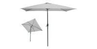 Parasol inclinable rectangulaire gris clair 200x300x250 cm – Toile polyester résistante aux UV