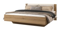 Letto contenitore VERTIGO – 180x200 cm – Rovere selvatico e beige sabbia – Con piedi design e rete inclusa