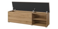 Banc-kist VERTIGO - Gewatteerde zitting - Wild eiken en zandbeige - Praktische opbergruimte