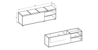 Banc-kist VERTIGO - Gewatteerde zitting - Wild eiken en zandbeige - Praktische opbergruimte