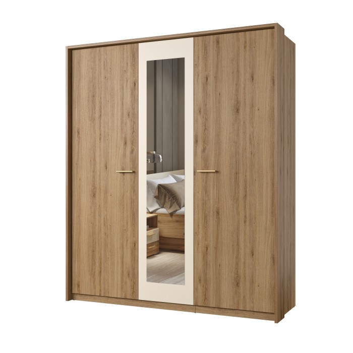 Contour afwerkingsdesign VERTIGO – Voor kledingkast met 3 deuren – Wild eiken – Decoratief element