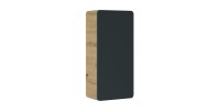 Meuble de rangement salle de bain ERBANO – 75 cm – Suspendu – Coloris chêne clair et gris anthracite 