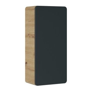 Meuble de rangement salle de bain ERBANO – 75 cm – Suspendu – Coloris chêne clair et gris anthracite 