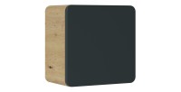 Meuble de rangement salle de bain suspendu ERBANO – Chêne clair et gris anthracite – 35 x 22 x 35 cm 