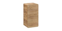 Meuble de rangement salle de bain ERBANO – 1 porte – Coloris chêne clair – Compact et suspendu 