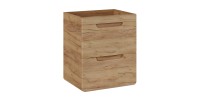 Möbelwaschtisch ERBANO – 2 Schubladen – 60 cm – Farbe helles Eichenholz – Modernes hängendes Design