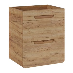Möbelwaschtisch ERBANO – 2 Schubladen – 60 cm – Farbe helles Eichenholz – Modernes hängendes Design