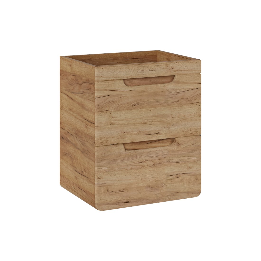 Möbelwaschtisch ERBANO – 2 Schubladen – 60 cm – Farbe helles Eichenholz – Modernes hängendes Design