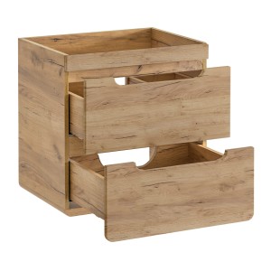 Möbelwaschtisch ERBANO – 2 Schubladen – 60 cm – Farbe helles Eichenholz – Modernes hängendes Design