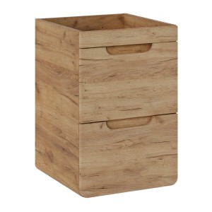 Möbelwaschtisch ERBANO – 2 Schubladen – 40 cm – Farbe helles Eichenholz – Kompaktes hängendes Design