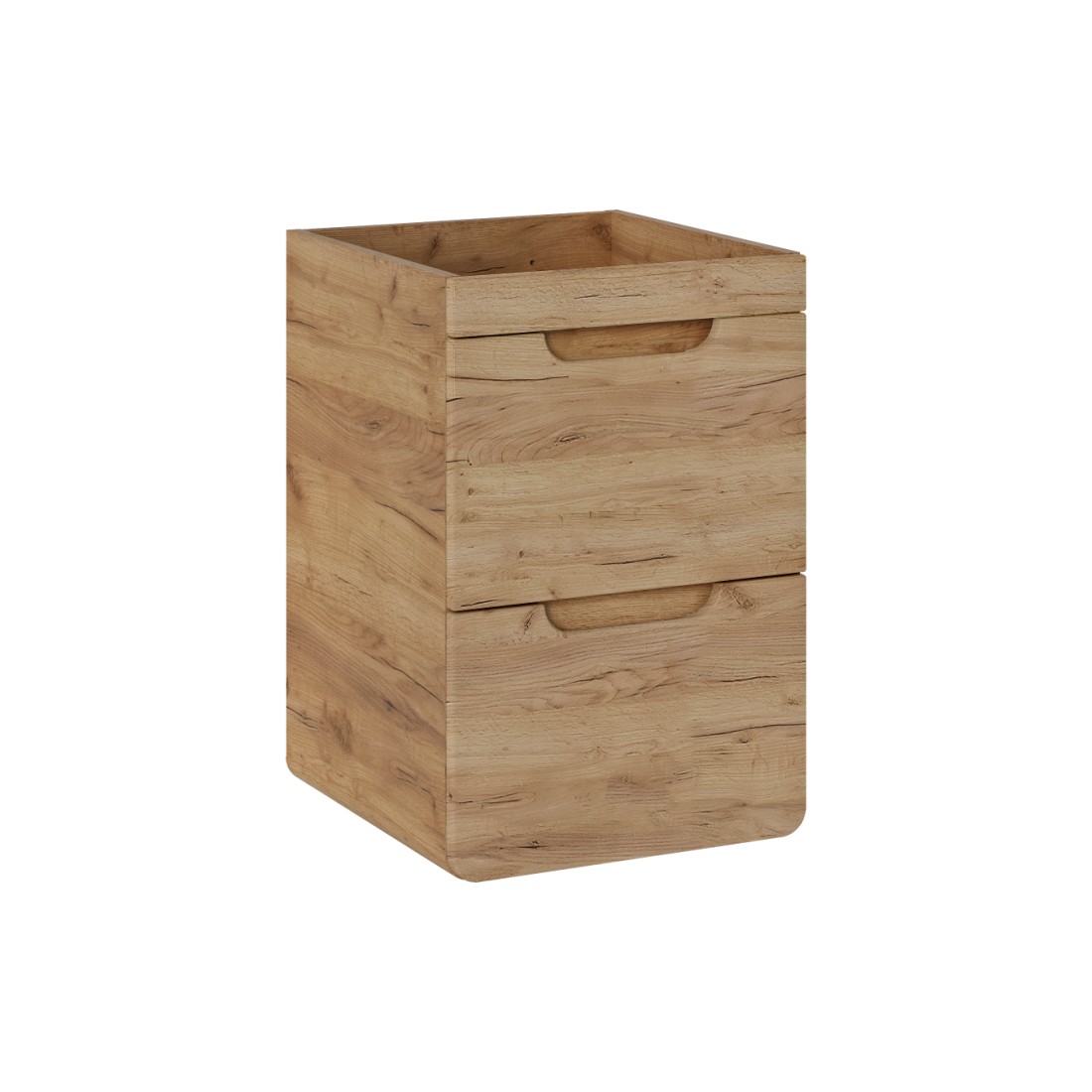 Möbelwaschtisch ERBANO – 2 Schubladen – 40 cm – Farbe helles Eichenholz – Kompaktes hängendes Design