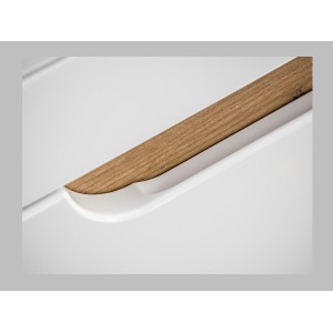 Colonne salle de bain ERBANO – Eichenholz hell und Hochglanzweiß – 35x170 cm – 2 Türen – Zum Aufhängen