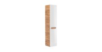 Colonne salle de bain ERBANO – Eichenholz hell und Hochglanzweiß – 35x68 cm – 2 Türen – Zum Aufhängen