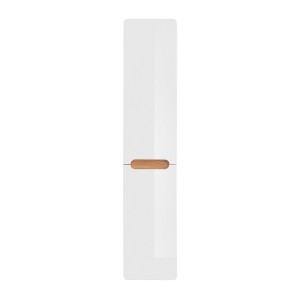 Colonne salle de bain ERBANO – Chêne clair et blanc brillant – H170 cm – 2 portes – À suspendre