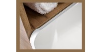 Colonne salle de bain ERBANO – Eichenholz hell und Hochglanzweiß – 25x170 cm – 3 Türen – Zum Aufhängen