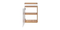 Meuble salle de bain ERBANO – Chêne clair et blanc brillant – 40x60 cm – 1 porte – À suspendre