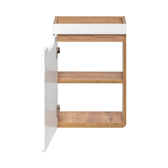 Mobile bagno ERBANO – Rovere chiaro e bianco lucido – 40x60 cm – 1 porta – Da appendere