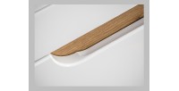 Möbelunterschrank ERBANO – Helles Eichenholz und Hochglanzweiß – 60x53 cm – 2 Schubladen – Zum Aufhängen