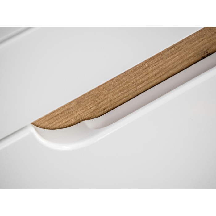 Mueble de baño ERBANO – Roble claro y blanco brillante – 35x35 cm – 1 puerta – Para colgar