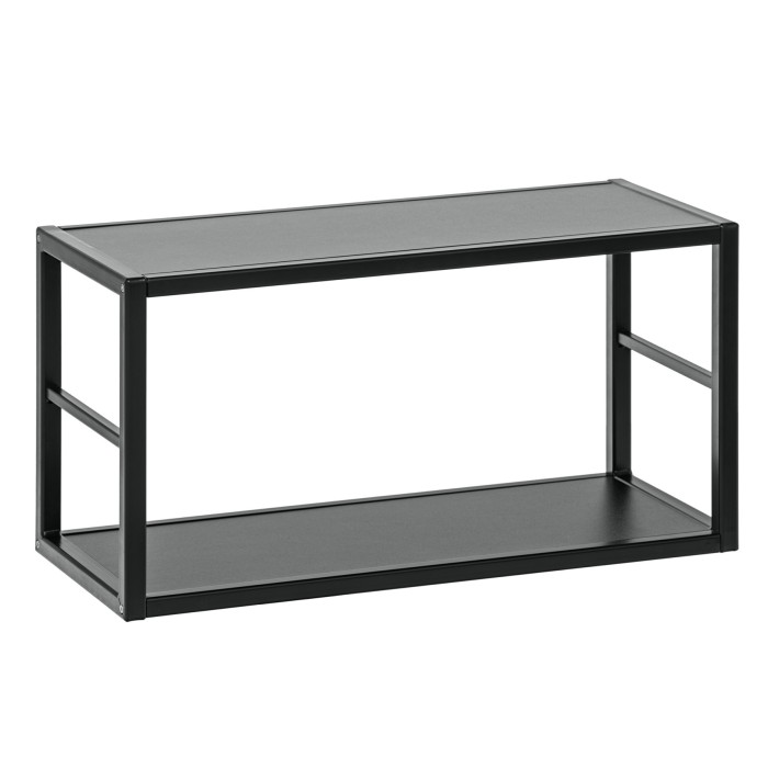 Étagère SWITCH – 2 tablettes – Frame van mat zwart metaal – Minimalistisch ontwerp