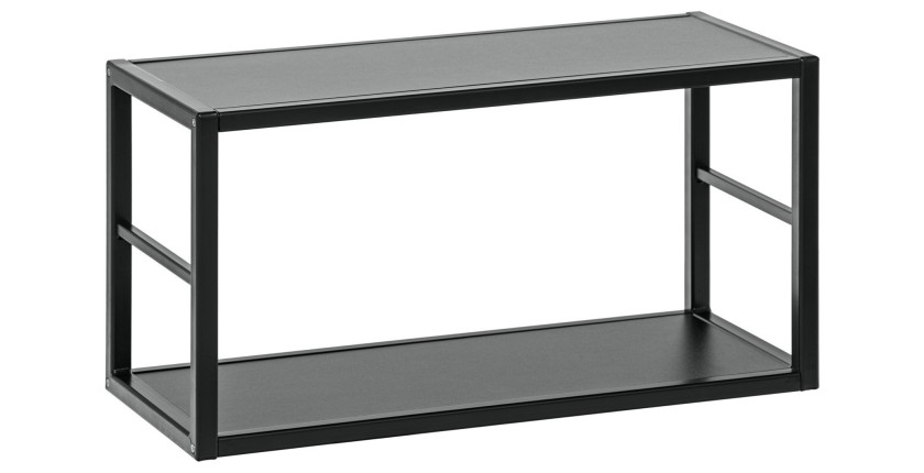 Rek SWITCH - 2 planken - Matzwart metalen frame - Minimalistisch design