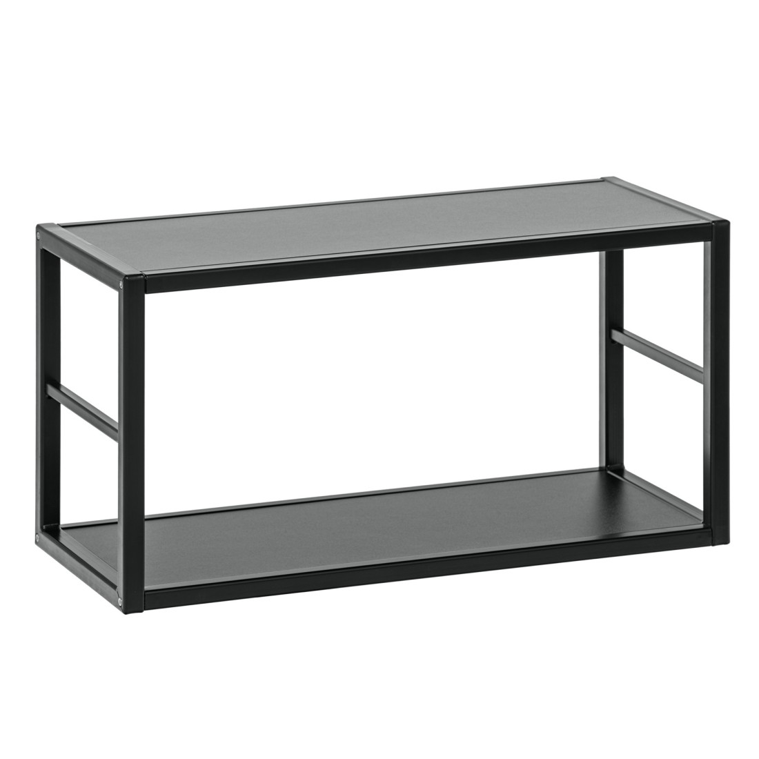 Rek SWITCH - 2 planken - Matzwart metalen frame - Minimalistisch design