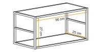 Rek SWITCH - 2 planken - Matzwart metalen frame - Minimalistisch design