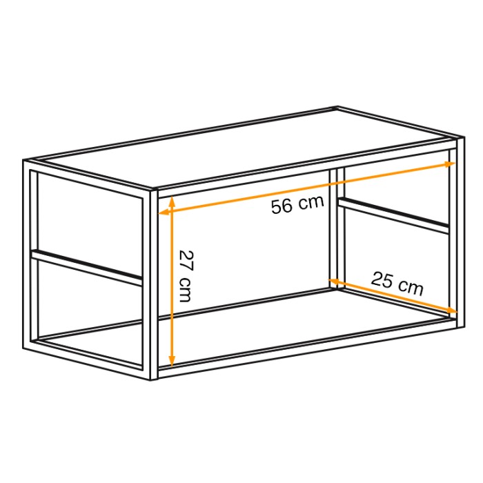 Étagère SWITCH – 2 tablettes – Frame van mat zwart metaal – Minimalistisch ontwerp