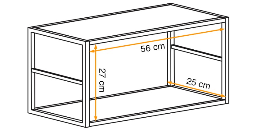 Rek SWITCH - 2 planken - Matzwart metalen frame - Minimalistisch design