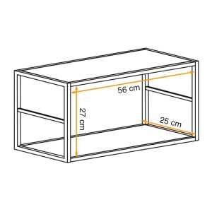 Rek SWITCH - 2 planken - Matzwart metalen frame - Minimalistisch design