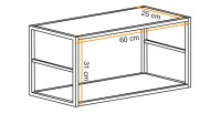 Rek SWITCH - 2 planken - Matzwart metalen frame - Minimalistisch design